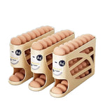 4-Tier Sliding Egg Dispenser, Automatic Rolling Shatterproof Holder For Fridge & Countertop, Easy-Clean, Washable,Space-Saving Refrigerator Side Door Storage Rack For Kitchen Organization,Egg Storage