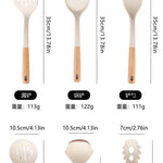 Wooden Handle Silicone Kitchen Utensil Set, Non-Stick Pan, Silicone Spatula, Soup Spoon, High Temperature Resistant Silicone Cooking Spatula, Daily Kitchen Utensils