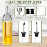 Clear Glass Olive Oil Jug 500ml, Home Kitchen Oil Bottle, Suitable for Storing Cooking Wine, Soy Sauce & Vinegar, Visible
