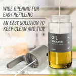 Glass Oil Sprayer for Air Fryer – 2-in-1 Olive Oil Dispenser Bottle Fine Mist Cooking Sprayer, Leakproof Refillable Oil Mister