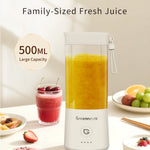500ML Portable Electric Blender USB Rechargeable Mini Juicer Cup Smoothie Maker for Juice Smoothies Baby Food Milkshake Dips