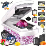14/15 in 1 Multifunctional Vegetable Chopper Food Chopper Onion Chopper Vegetable Chopper with Container for Salad Potato Carrot