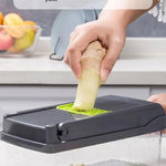 Vegetable Cutter Multifunctional Kitchen Tool, 5-in-1 Food Chopper for Tomato Carrot Cheese Onion, Handheld Slicer Dicer Grater