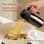470ML/16oz Light-Blocking Dark Oil Sprayer for Cooking 2 in 1 Olive Oil Dispenser Bottle for Kitchen Dark Green Glass Oil Bottle