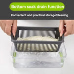 Vegetable Cutter Multifunctional Kitchen Tool, 5-in-1 Food Chopper for Tomato Carrot Cheese Onion, Handheld Slicer Dicer Grater