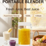 500ML Portable Electric Blender USB Rechargeable Mini Juicer Cup Smoothie Maker for Juice Smoothies Baby Food Milkshake Dips