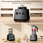 PRASKY 2400W Blender and Grinder Combo 25000RPM Powerful Kitchen 68oz BPA Free 2 Containers Professional  Blenders Ice Crushing