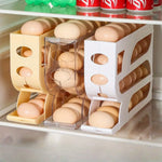 Egg Dispenser Automatic Rolling Egg Tray Organizer, Space Saving Refrigerator Egg Roller,Holds 20/30 Eggs Simultaneously