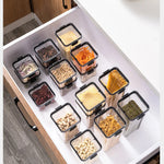 Sealed Jars Kitchen Grain Storage Organizer Large Tank Plastic Moisture-proof Storage Box Household Seasoning Jars Set