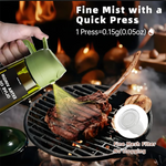 470 ML Oil Sprayer for Cooking, 2-in-1 Olive Oil Dispenser and Oil Bottle with Stickers, Thick Glass Spray Bottle