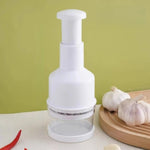 New Stainless Steel Garlic Press and Onion Chopper Multifunctional Manual Vegetable Crusher Kitchen Tool for Fast Food Prepation