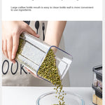 Sealed Jars Kitchen Grain Storage Organizer Large Tank Plastic Moisture-proof Storage Box Household Seasoning Jars Set