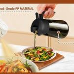 470ML/16oz Light-Blocking Dark Oil Sprayer for Cooking 2 in 1 Olive Oil Dispenser Bottle for Kitchen Dark Green Glass Oil Bottle