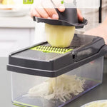 Vegetable Cutter Multifunctional Kitchen Tool, 5-in-1 Food Chopper for Tomato Carrot Cheese Onion, Handheld Slicer Dicer Grater
