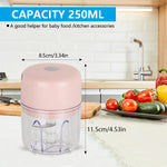 100ml/250ml Portable Electric Garlic Chopper, Wireless Mini Food Processor With Sharp Blade, Battery-Powered Veggie Chopper