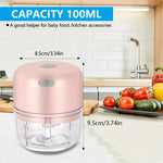 100ml/250ml Portable Electric Garlic Chopper, Wireless Mini Food Processor With Sharp Blade, Battery-Powered Veggie Chopper
