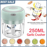 250/100ML Garlic Mincer USB Charging Powerful Mini Electric Garlic Chopper Portable Garlic Crusher Kitchen Food Chopper Unisex