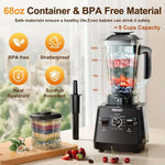 PRASKY 2400W Blender and Grinder Combo 25000RPM Powerful Kitchen 68oz BPA Free 2 Containers Professional  Blenders Ice Crushing