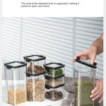 Sealed Jars Kitchen Grain Storage Organizer Large Tank Plastic Moisture-proof Storage Box Household Seasoning Jars Set