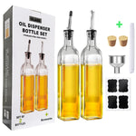 Clear Glass Olive Oil Jug 500ml, Home Kitchen Oil Bottle, Suitable for Storing Cooking Wine, Soy Sauce & Vinegar, Visible