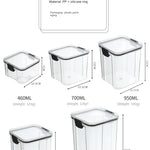 Sealed Jars Kitchen Grain Storage Organizer Large Tank Plastic Moisture-proof Storage Box Household Seasoning Jars Set