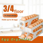 Egg Dispenser Automatic Rolling Egg Tray Organizer, Space Saving Refrigerator Egg Roller,Holds 20/30 Eggs Simultaneously