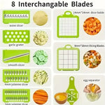 Vegetable Cutter Multifunctional Kitchen Tool, 5-in-1 Food Chopper for Tomato Carrot Cheese Onion, Handheld Slicer Dicer Grater