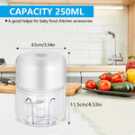 100ml/250ml Portable Electric Garlic Chopper, Wireless Mini Food Processor With Sharp Blade, Battery-Powered Veggie Chopper