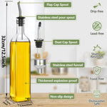 Clear Glass Olive Oil Jug 500ml, Home Kitchen Oil Bottle, Suitable for Storing Cooking Wine, Soy Sauce & Vinegar, Visible