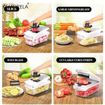 14/15 in 1 Multifunctional Vegetable Chopper Food Chopper Onion Chopper Vegetable Chopper with Container for Salad Potato Carrot