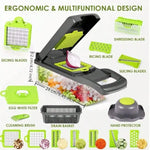 16-In-1 Vegetable Chopper With 8 Blades, Container, Shredder And Strainer, Vegetable Slicing, Dicing, Shredding, Cubing, Multi-Purpose, Great Home Kitchen Gifts