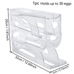 Egg Dispenser Automatic Rolling Egg Tray Organizer, Space Saving Refrigerator Egg Roller,Holds 20/30 Eggs Simultaneously
