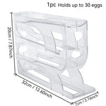 Egg Dispenser Automatic Rolling Egg Tray Organizer, Space Saving Refrigerator Egg Roller,Holds 20/30 Eggs Simultaneously
