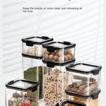 Sealed Jars Kitchen Grain Storage Organizer Large Tank Plastic Moisture-proof Storage Box Household Seasoning Jars Set