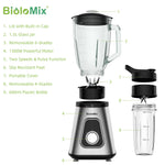 BioloMix 1300W Smoothie Maker with 1.5L Glass Jar Personal Blender for Frozen Fruit Drinks And Sauces