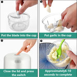 100ml/250ml Portable Electric Garlic Chopper, Wireless Mini Food Processor With Sharp Blade, Battery-Powered Veggie Chopper