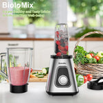 BioloMix 1300W Smoothie Maker with 1.5L Glass Jar Personal Blender for Frozen Fruit Drinks And Sauces