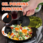 470 ML Oil Sprayer for Cooking, 2-in-1 Olive Oil Dispenser and Oil Bottle with Stickers, Thick Glass Spray Bottle