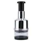 New Stainless Steel Garlic Press and Onion Chopper Multifunctional Manual Vegetable Crusher Kitchen Tool for Fast Food Prepation