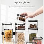 Sealed Jars Kitchen Grain Storage Organizer Large Tank Plastic Moisture-proof Storage Box Household Seasoning Jars Set