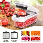 14/15 in 1 Multifunctional Vegetable Chopper Food Chopper Onion Chopper Vegetable Chopper with Container for Salad Potato Carrot